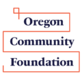 Black Text and Red Graphic Logo for the Oregon Community Foundation