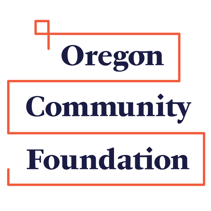 Black Text and Red Graphic Logo for the Oregon Community Foundation