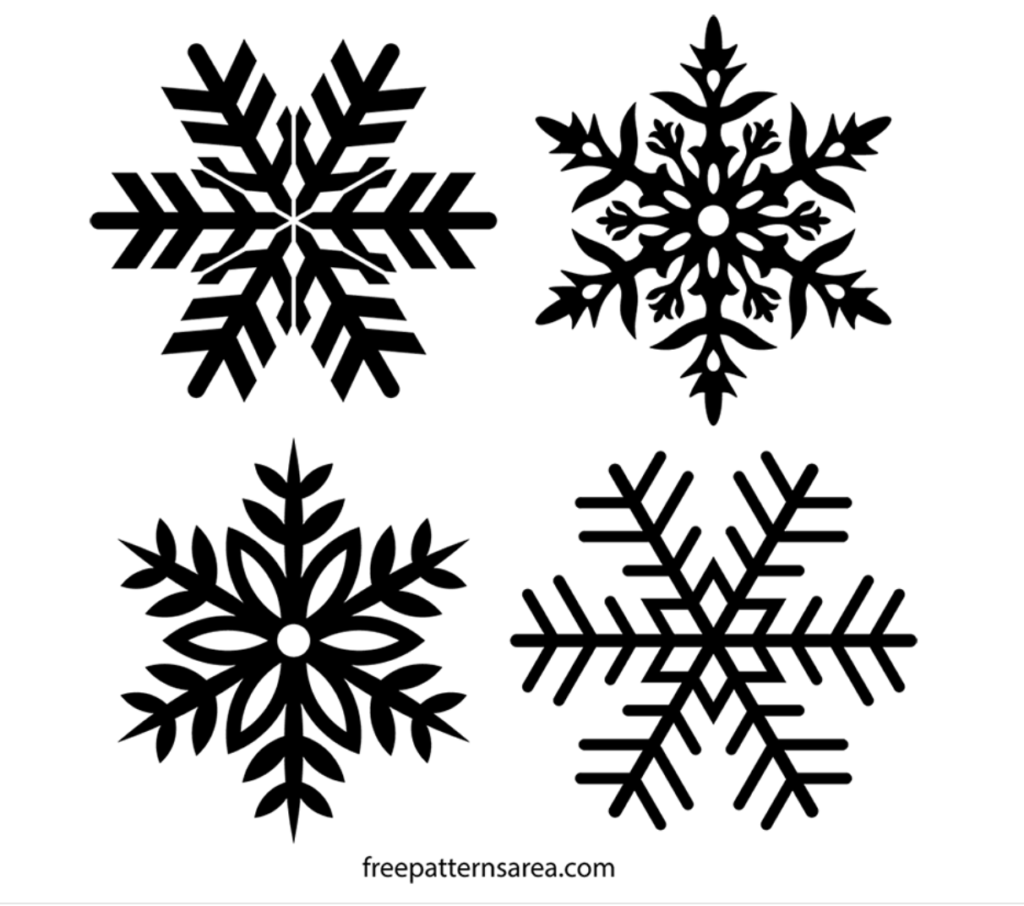 image of four snowflake patterns