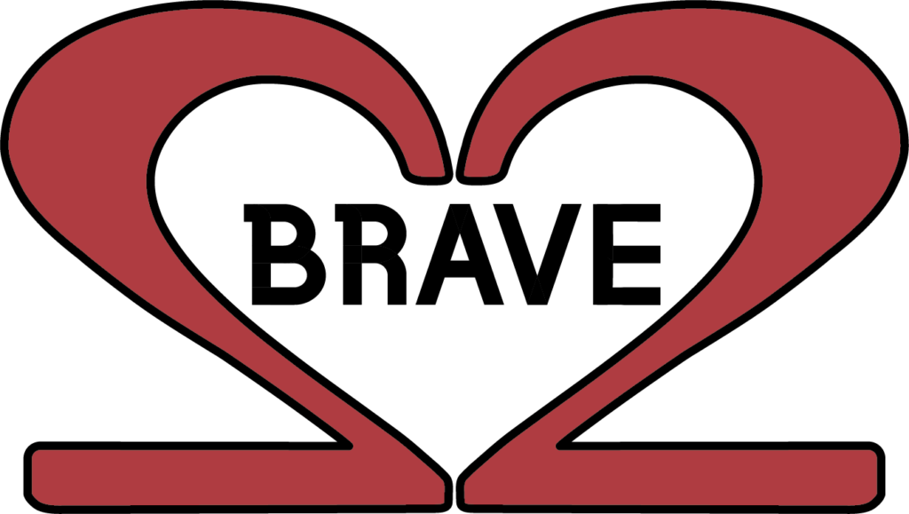 Logo of two two embracing word Brave to create heart shape