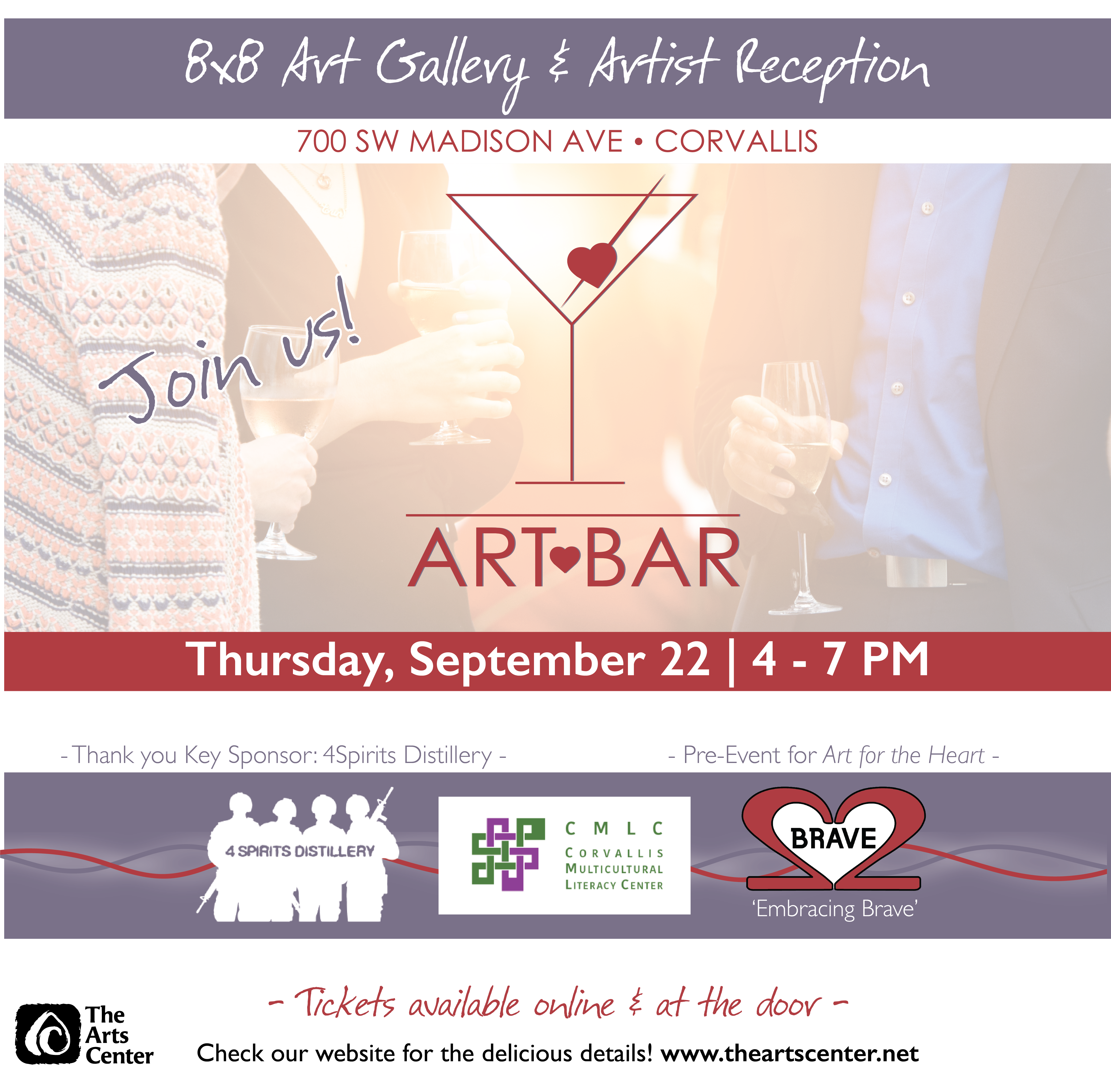 graphic for ArtBar event at The Arts Center