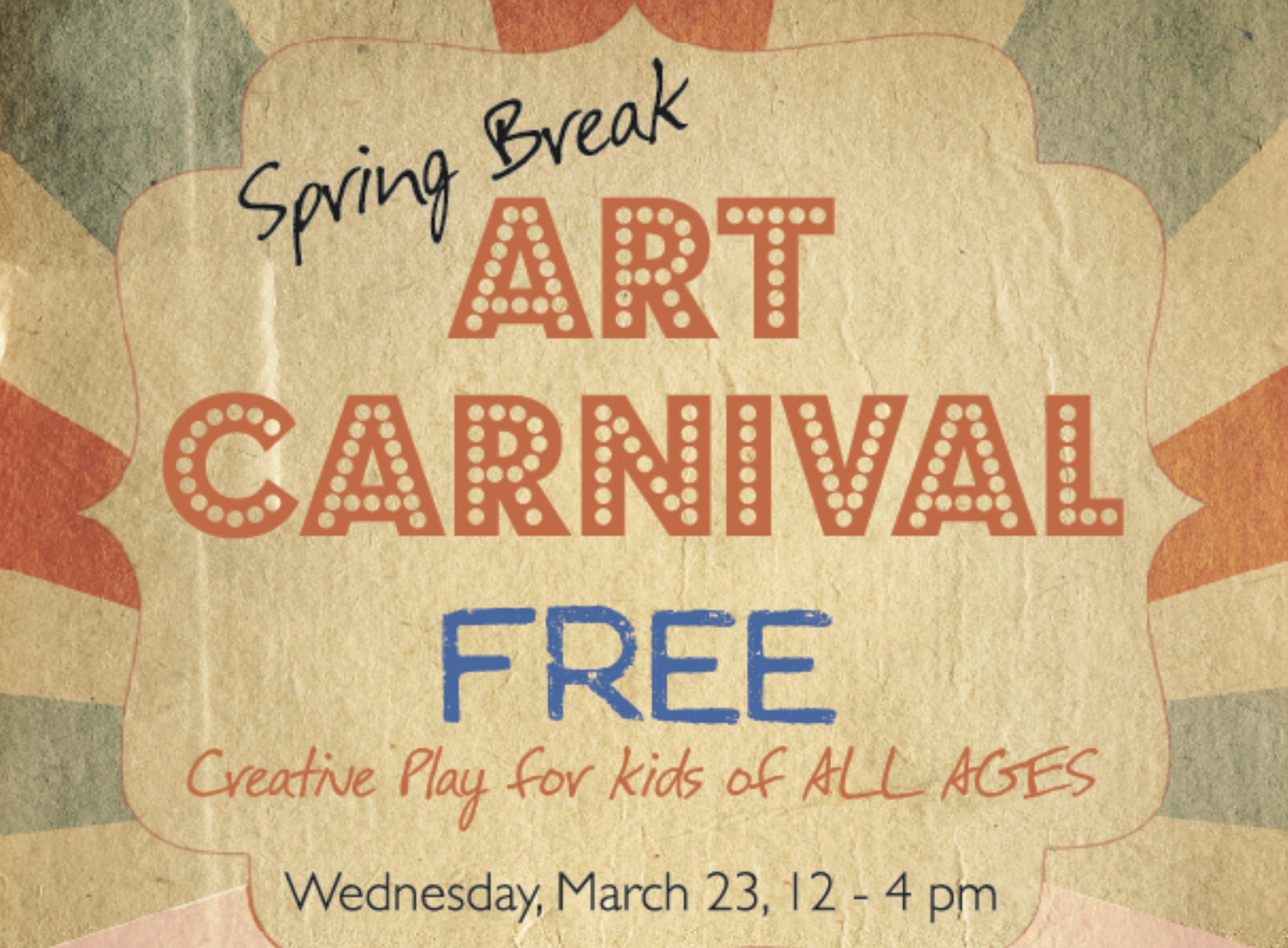 graphic design for spring break art carnival at The Arts Center