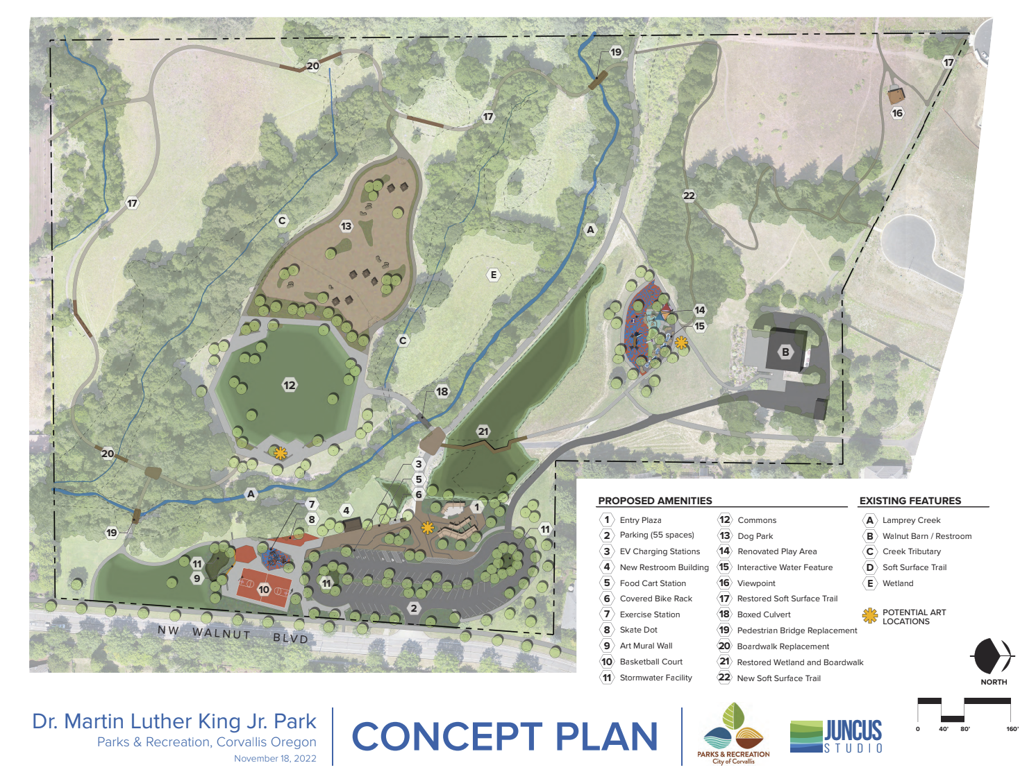 image of Dr. MLK Park Improvement Plan drawings from landscape design team