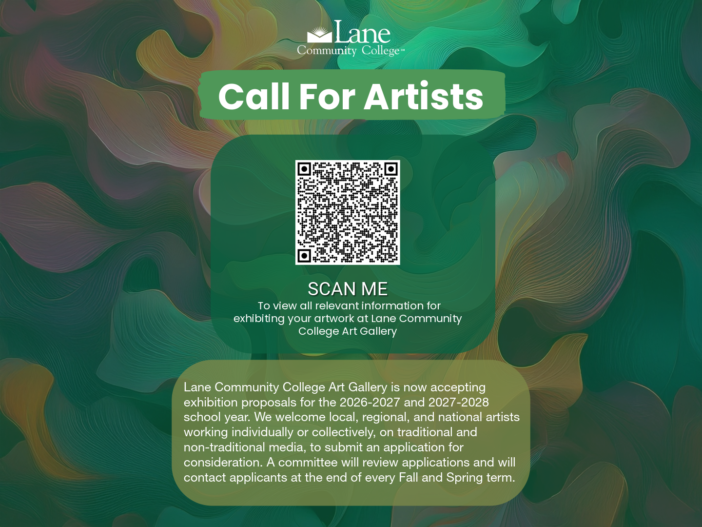 Lane Community College Art Gallery Open Call for Artists